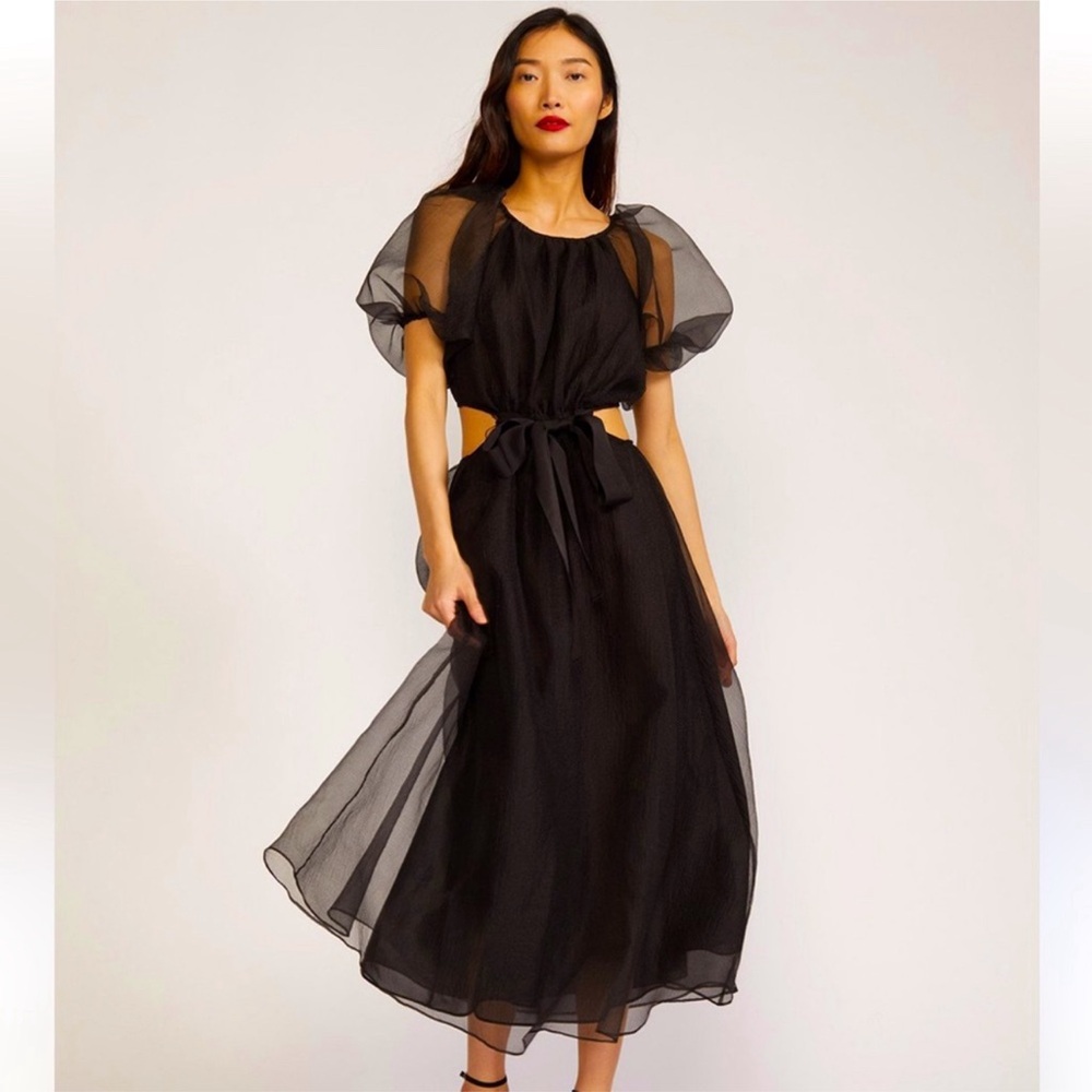 Cynthia Rowley Clara Puff-Sleeve Organza Dress